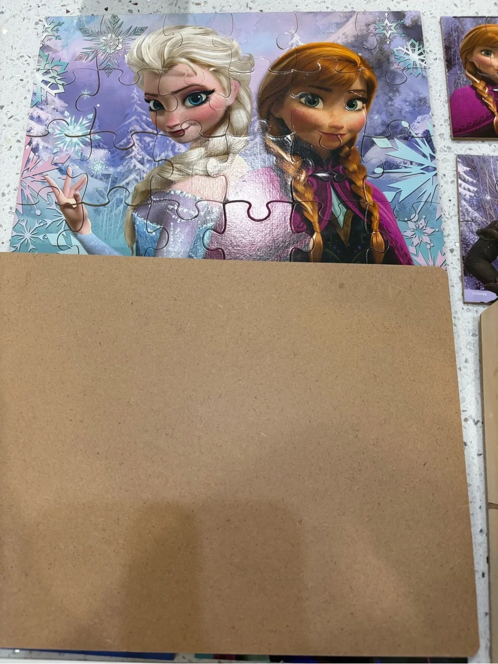 Disney Frozen Character Puzzle Set - Purple, Blue with storage box